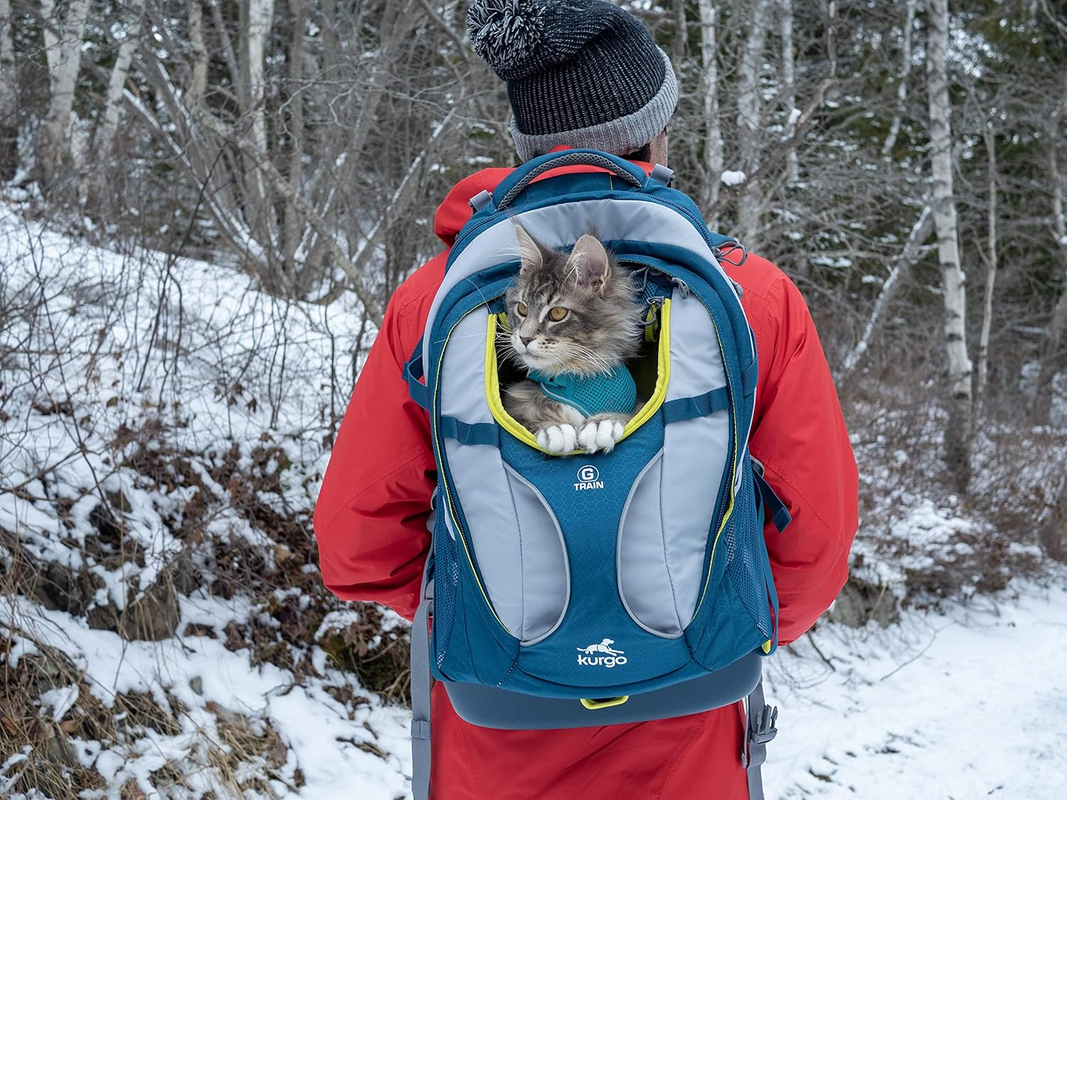 G-Train Backpack Carrier for Small Dogs & Cats – Waterproof Bottom, Hiking & Travel Ready – Ink Blue