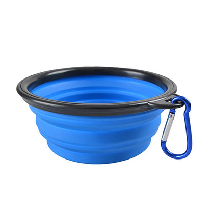 2-in-1 Collapsible Pet Bowl – Portable Silicone Feeder with Carabiner | Travel Water & Food Dispenser for Dogs & Cats
