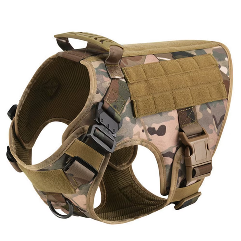Tactical Harness Set – with Collar, Leash & MOLLE Pouches