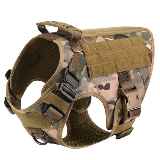 Tactical Harness Set – with Collar, Leash & MOLLE Pouches