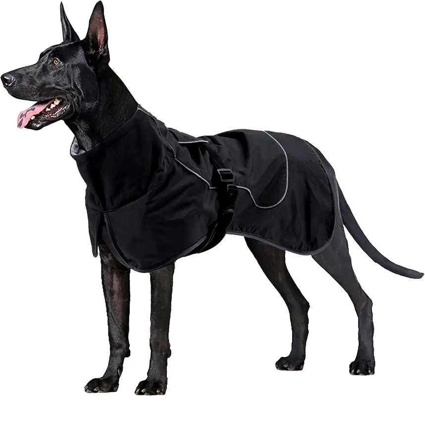 Waterproof Dog Jacket – Reflective Raincoat with Warm Fleece Lining