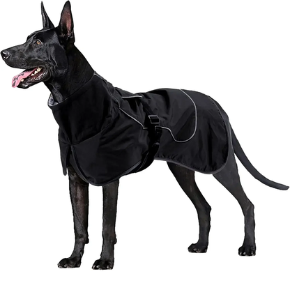 Waterproof Dog Jacket – Reflective Raincoat with Warm Fleece Lining