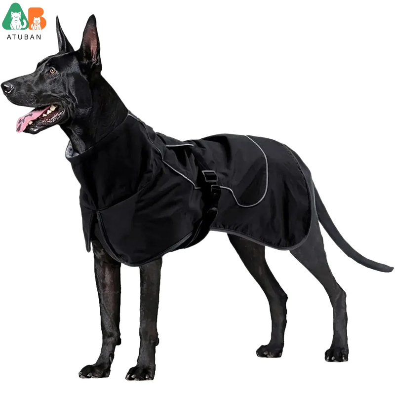 Waterproof Dog Jacket – Reflective Raincoat with Warm Fleece Lining