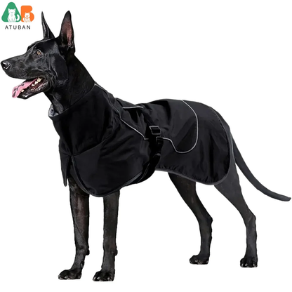 Waterproof Dog Jacket – Reflective Raincoat with Warm Fleece Lining