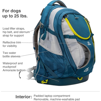 G-Train Backpack Carrier for Small Dogs & Cats – Waterproof Bottom, Hiking & Travel Ready – Ink Blue