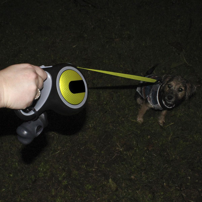 Hi-Viz Extendable Dog Lead with Lock System & Waste Bag Dispenser (5M / 8M)