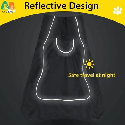 Waterproof Dog Jacket – Reflective Raincoat with Warm Fleece Lining