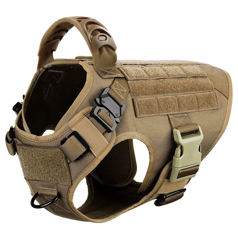 Tactical Harness Set – with Collar, Leash & MOLLE Pouches
