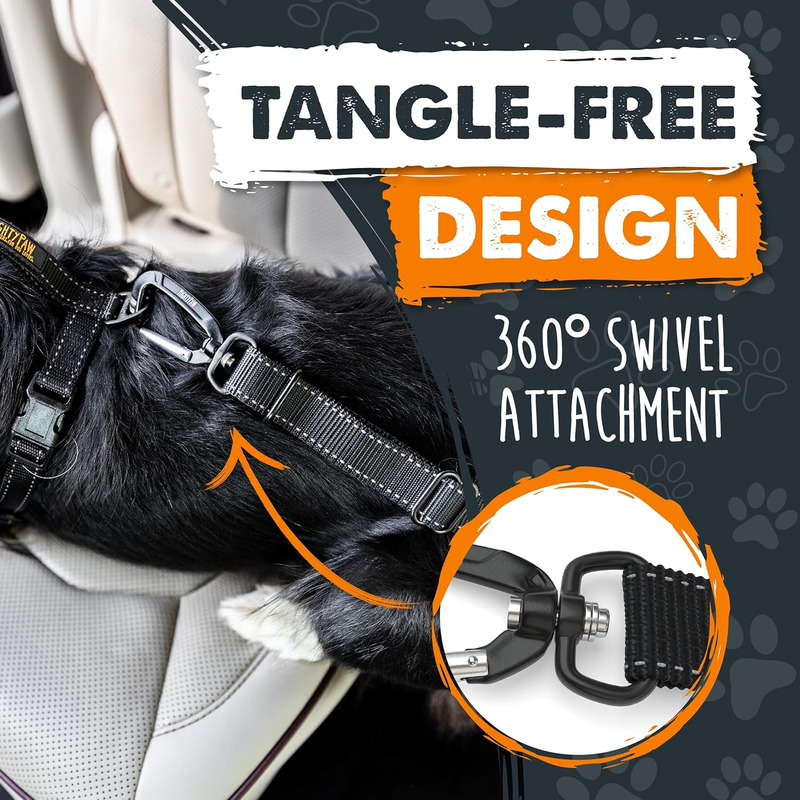 Mighty Paw Dog Car Seat Belt – Universal Pet Safety Belt (Black)