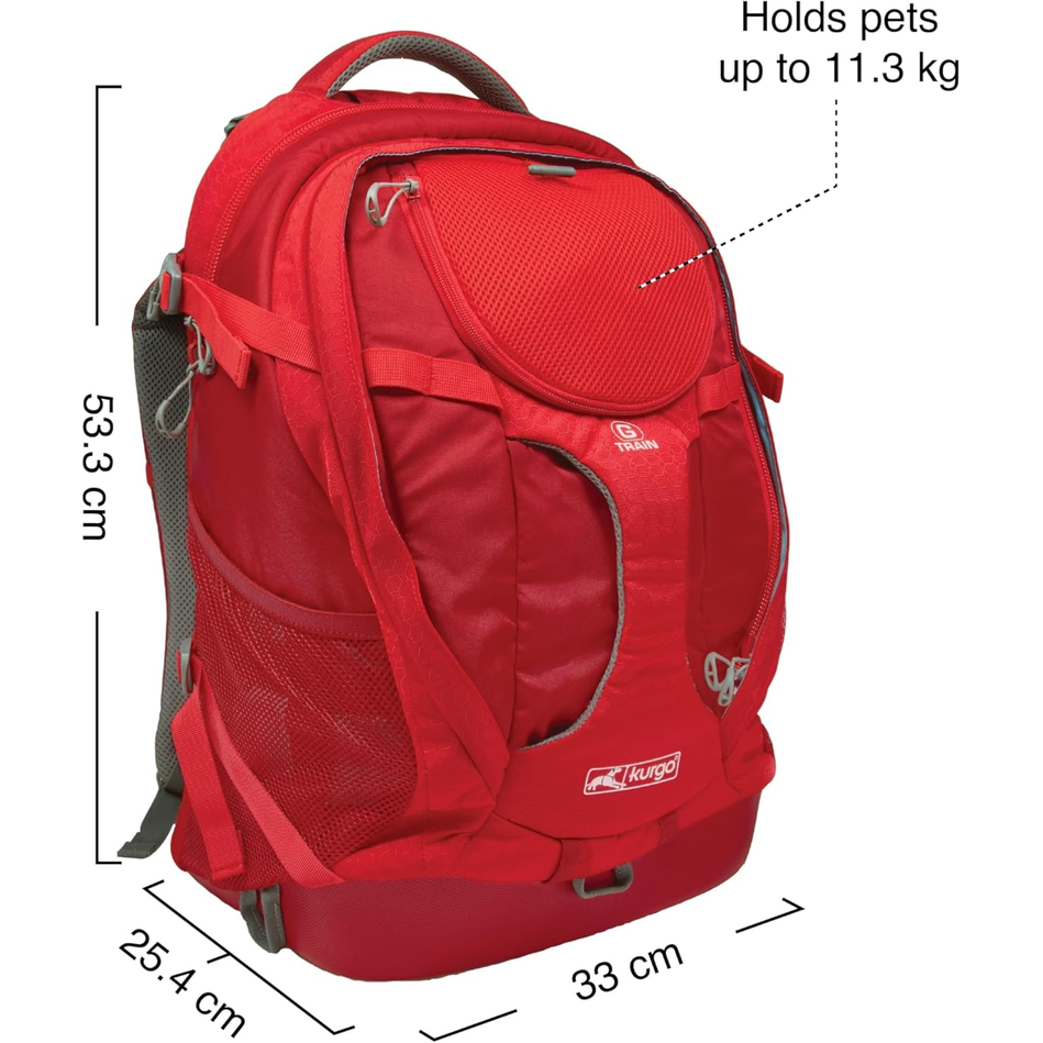 G-Train Pack – Chili Red Carrier Backpack for Small Dogs & Cats | Waterproof Bottom | Ideal for Hiking, Travel, & Everyday Adventures