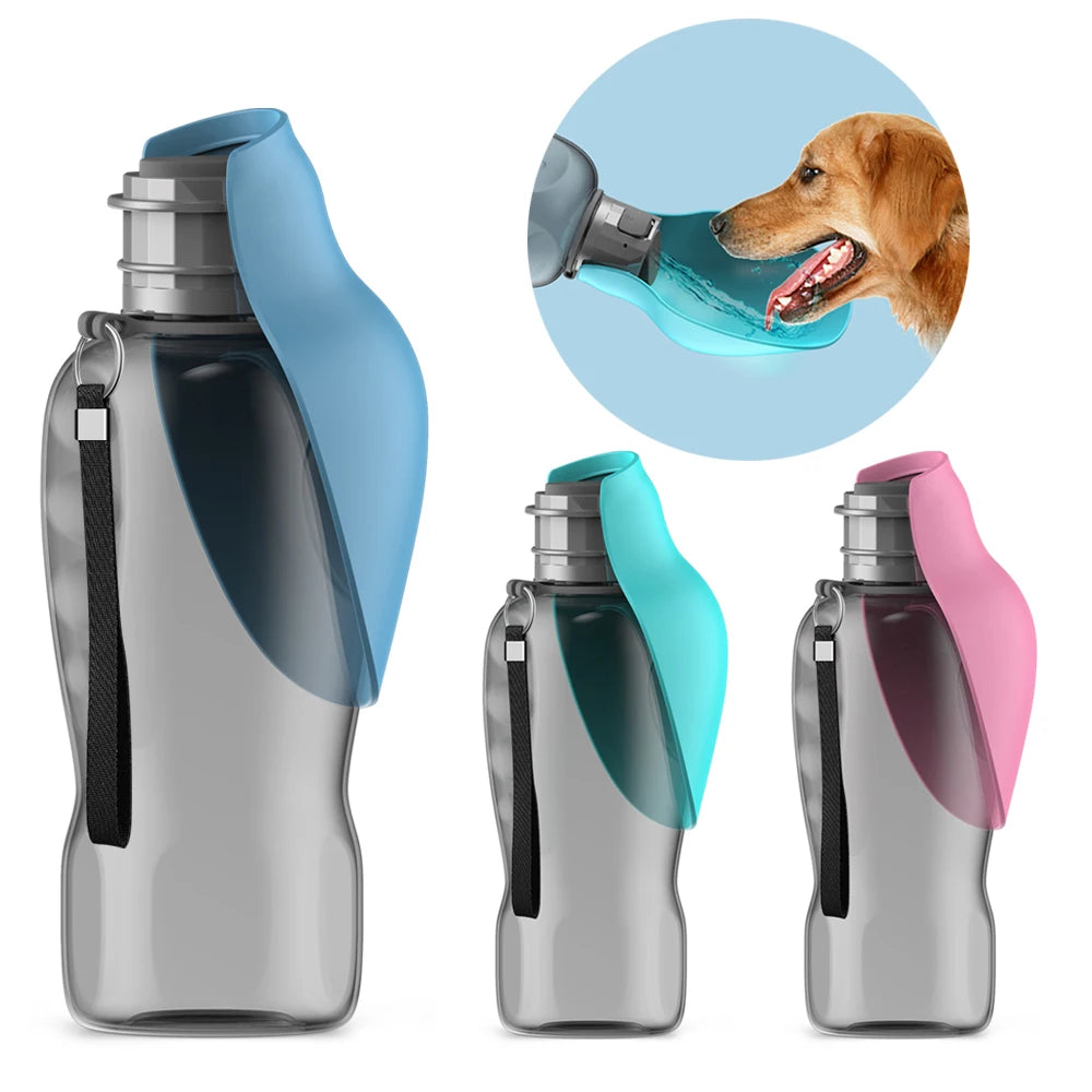 800ml Portable Dog Water Bottle  Leak-Proof Travel Dispenser with Bowl for Dogs & Cats | Outdoor Hydration for Small, Medium & Large Pets