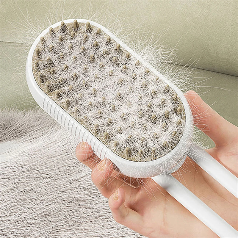 3-in-1 Cat & Dog Steam Brush – Electric Spray Grooming Comb for Hair Removal, Massage & Deshedding | USB Rechargeable Pet Brush
