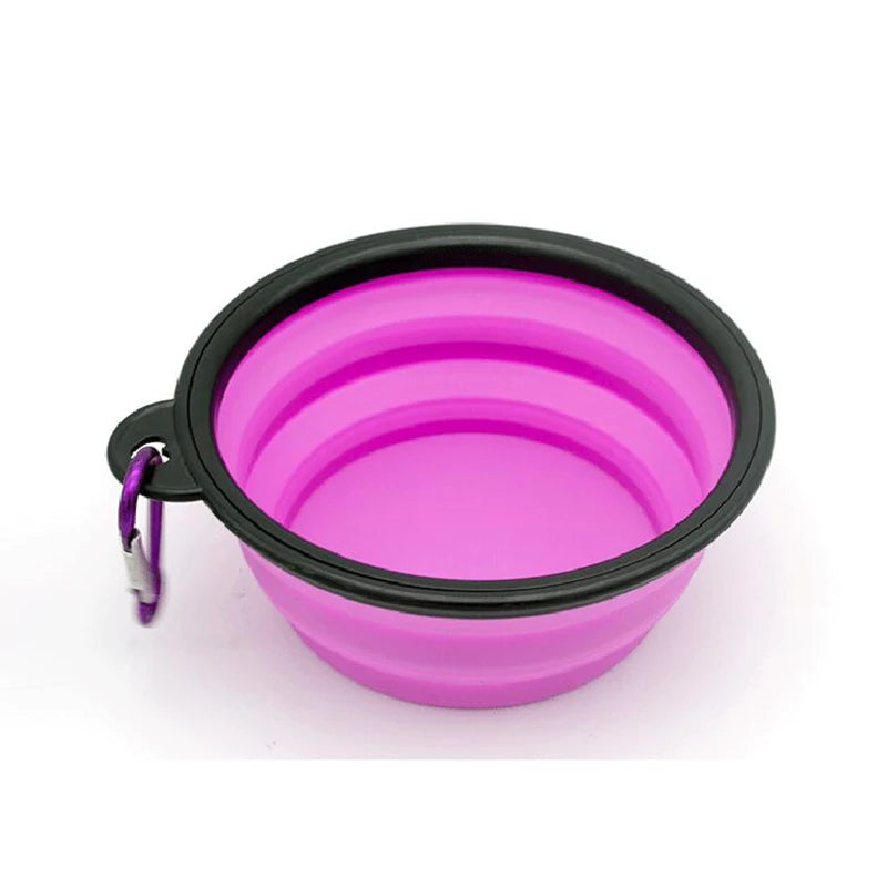 2-in-1 Collapsible Pet Bowl – Portable Silicone Feeder with Carabiner | Travel Water & Food Dispenser for Dogs & Cats