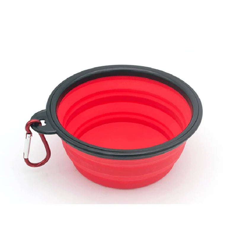 2-in-1 Collapsible Pet Bowl – Portable Silicone Feeder with Carabiner | Travel Water & Food Dispenser for Dogs & Cats