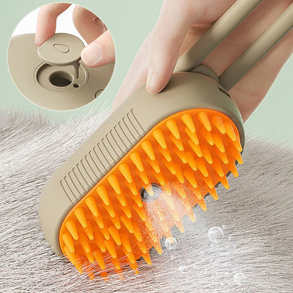 3-in-1 Cat & Dog Steam Brush – Electric Spray Grooming Comb for Hair Removal, Massage & Deshedding | USB Rechargeable Pet Brush