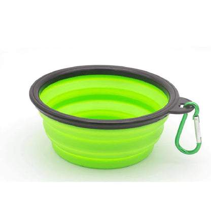 2-in-1 Collapsible Pet Bowl – Portable Silicone Feeder with Carabiner | Travel Water & Food Dispenser for Dogs & Cats