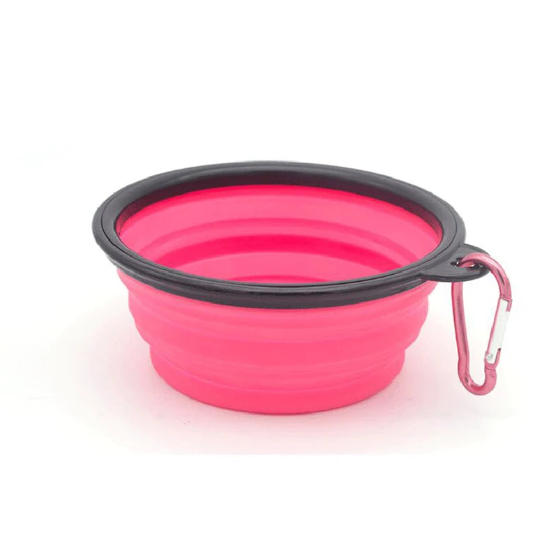 2-in-1 Collapsible Pet Bowl – Portable Silicone Feeder with Carabiner | Travel Water & Food Dispenser for Dogs & Cats